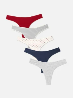 Slips|Primark Verschiedene Tangas Für Jeden Tag, 5er-Pack Burgunderrot