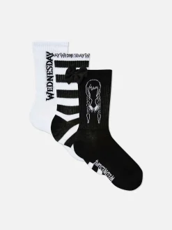 Halloween Alle|Socken|Primark „Wednesday Addams“ Crew-Socken, 3er-Pack Schwarz
