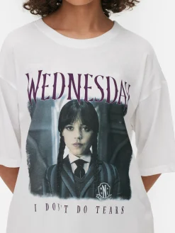 Halloween Alle|Schlafshirts Und Nachthemden|Primark „Wednesday“ Nachthemd Im Oversized-Look Weiß