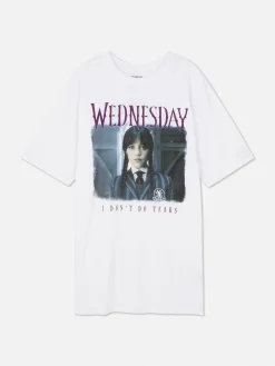 Halloween Alle|Schlafshirts Und Nachthemden|Primark „Wednesday“ Nachthemd Im Oversized-Look Weiß