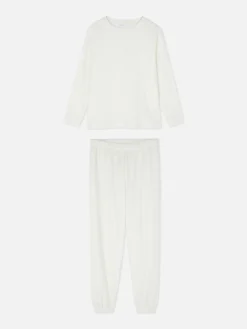 Schlafanzüge|Primark Weicher Fleece-Schlafanzug Weiß