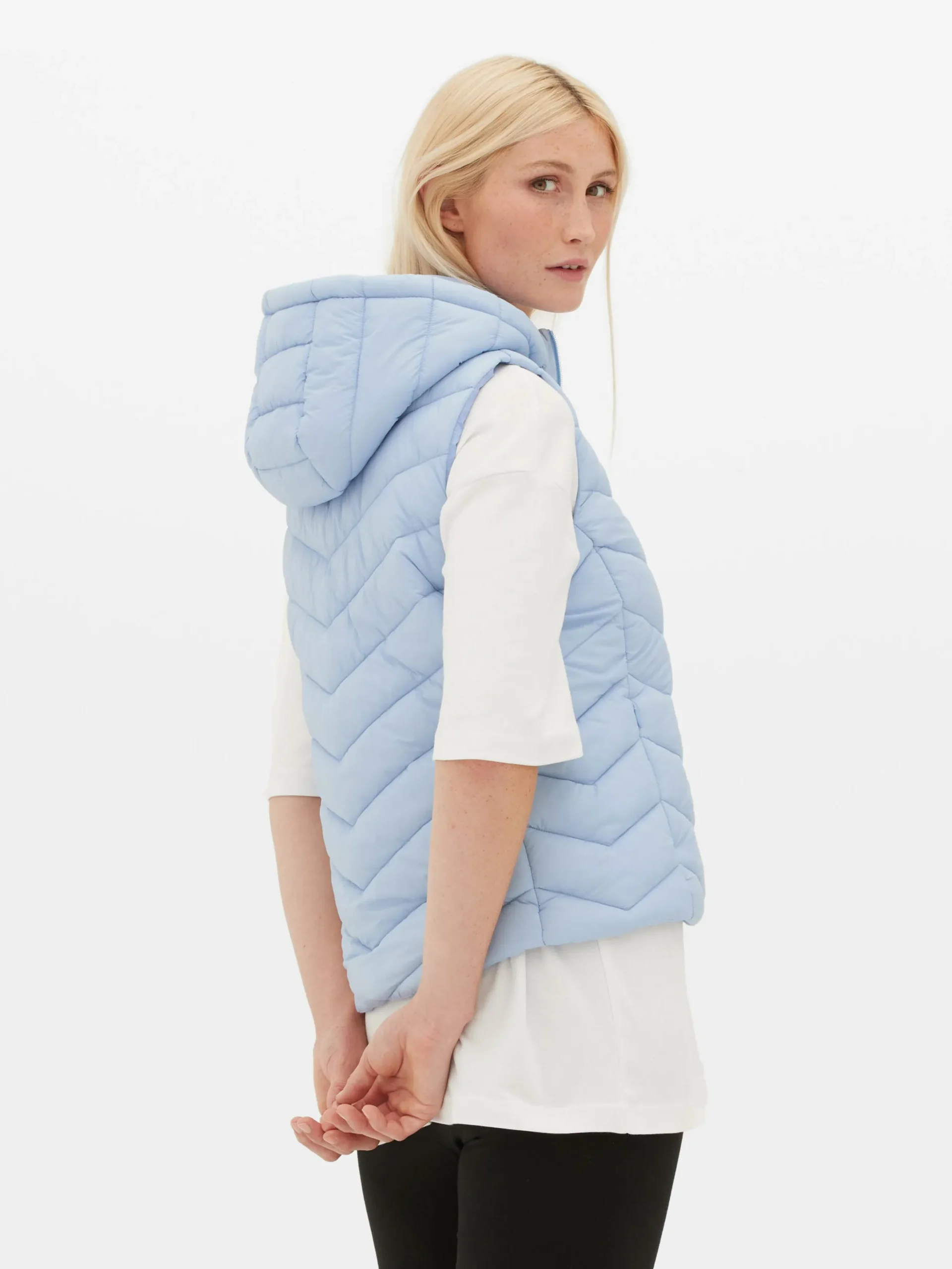 Jacken Und Mäntel|Primark Weste Mit Kapuze Blau