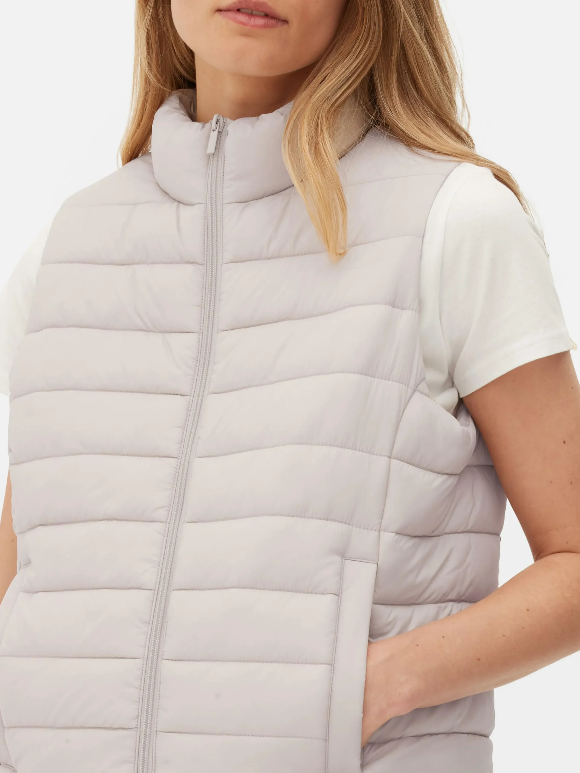 Jacken Und Mäntel|Primark Weste Mit Trichterkragen Naturfarben