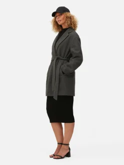 Jacken Und Mäntel|Primark Wickelmantel Mit Gürtel Anthrazitfarben