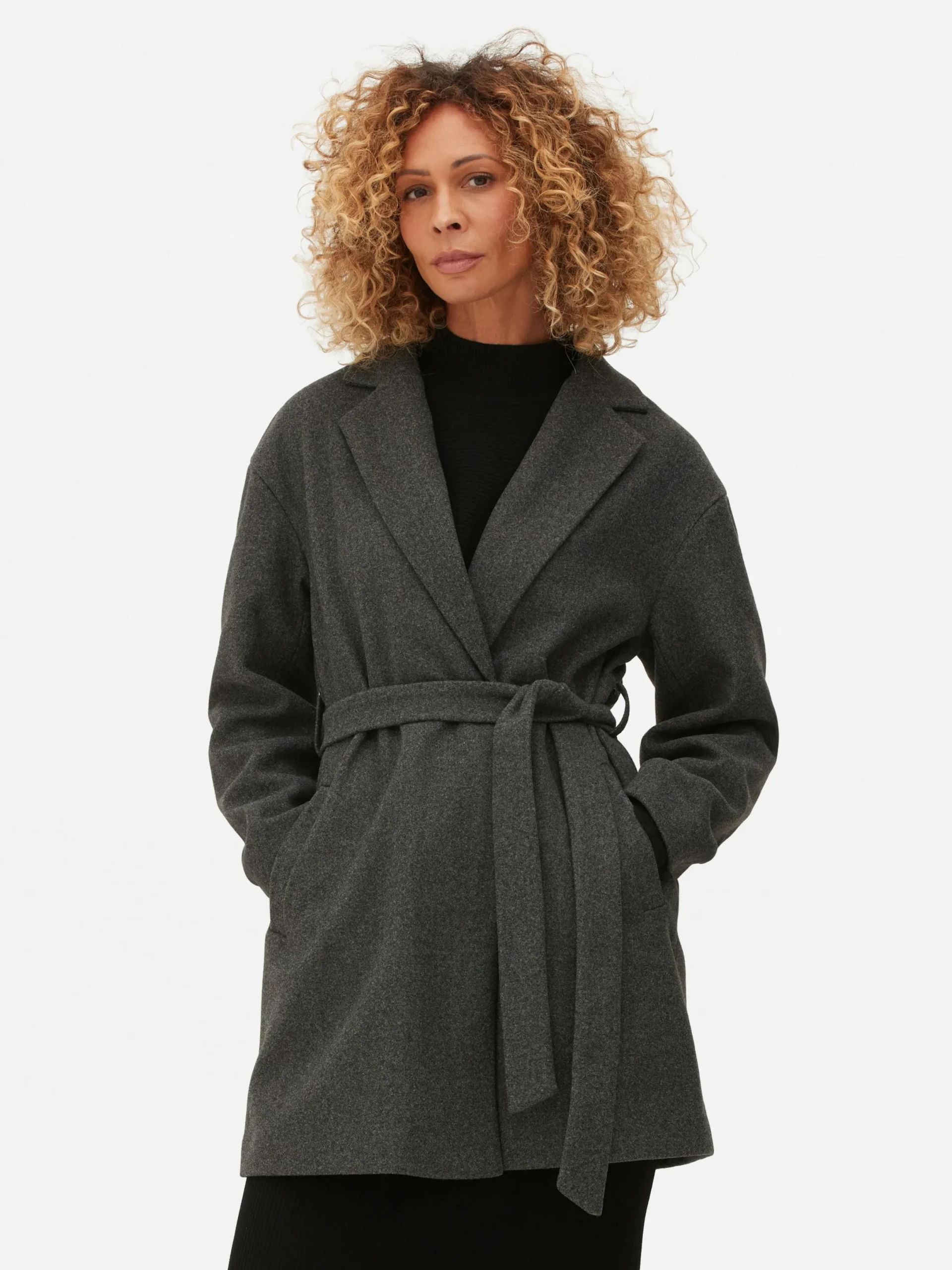 Jacken Und Mäntel|Primark Wickelmantel Mit Gürtel Anthrazitfarben