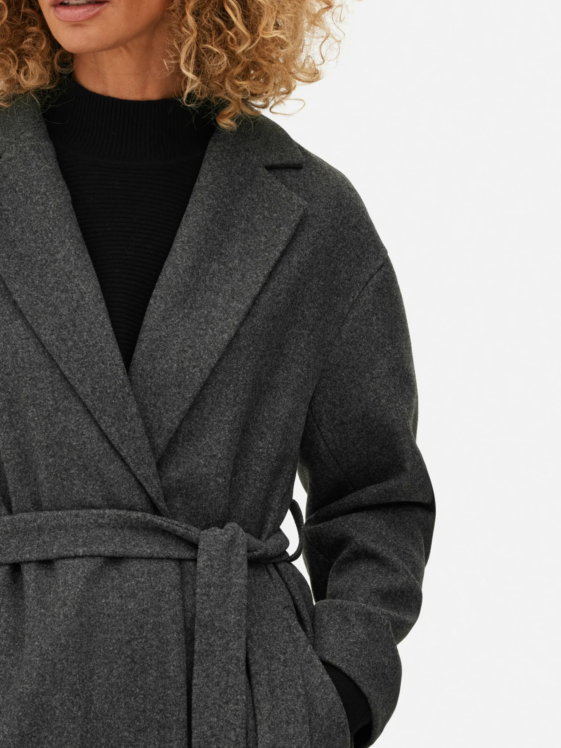 Jacken Und Mäntel|Primark Wickelmantel Mit Gürtel Anthrazitfarben