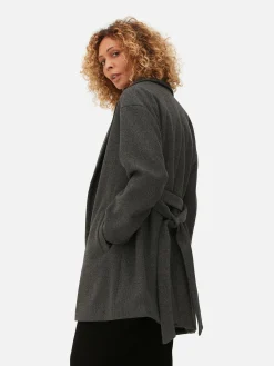 Jacken Und Mäntel|Primark Wickelmantel Mit Gürtel Anthrazitfarben