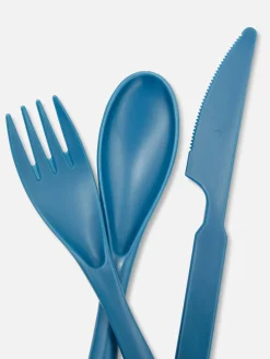 Besteck Und Küchenutensilien|Primark Wiederverwendbares Besteck-Set Blau