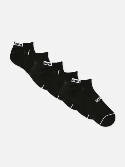 Socken|Primark „Wilson“ Sneakersocken, 5er-Pack Schwarz