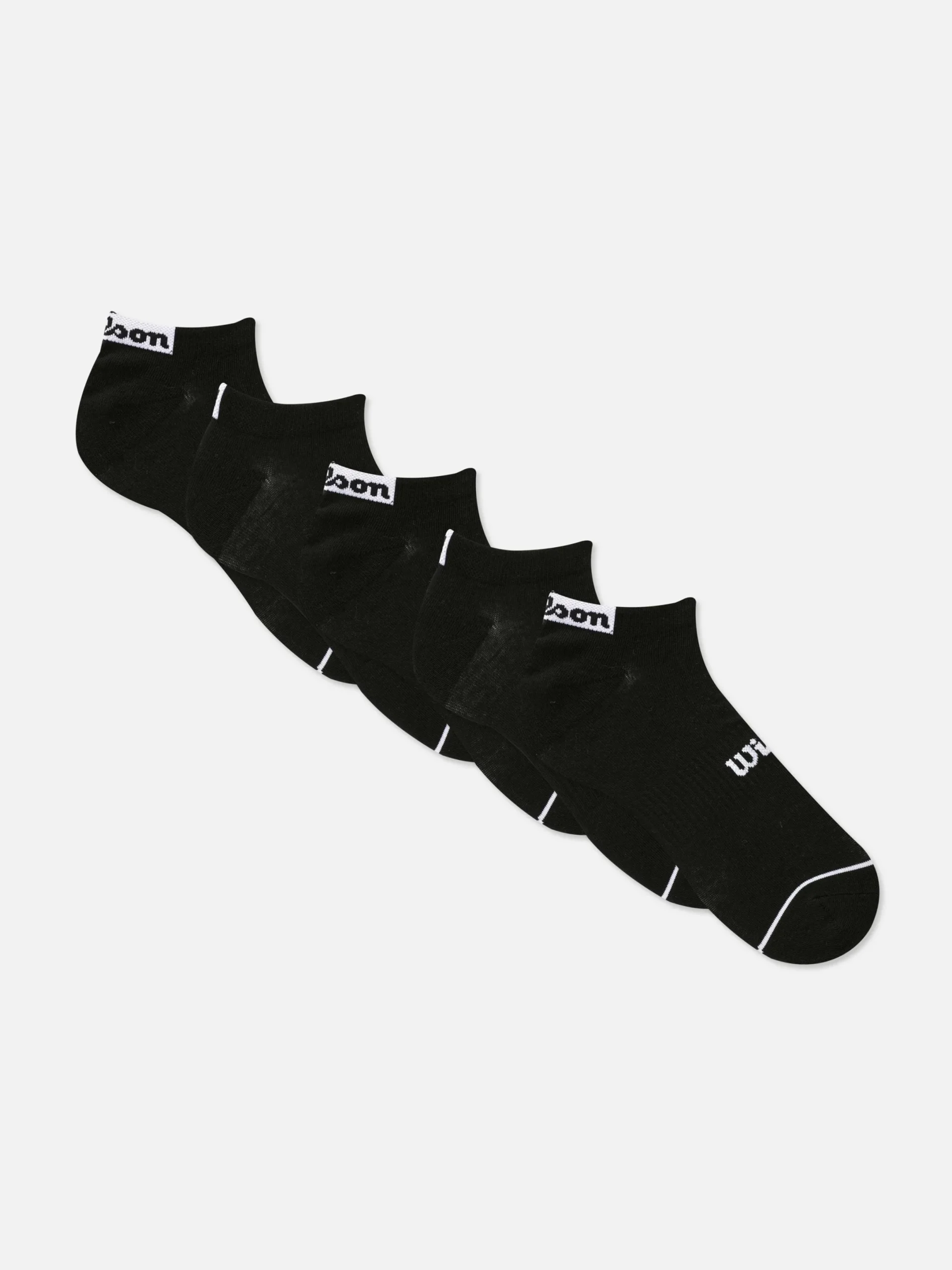 Socken|Primark „Wilson“ Sneakersocken, 5er-Pack Schwarz