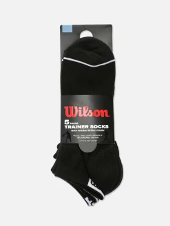 Socken|Primark „Wilson“ Sneakersocken, 5er-Pack Schwarz