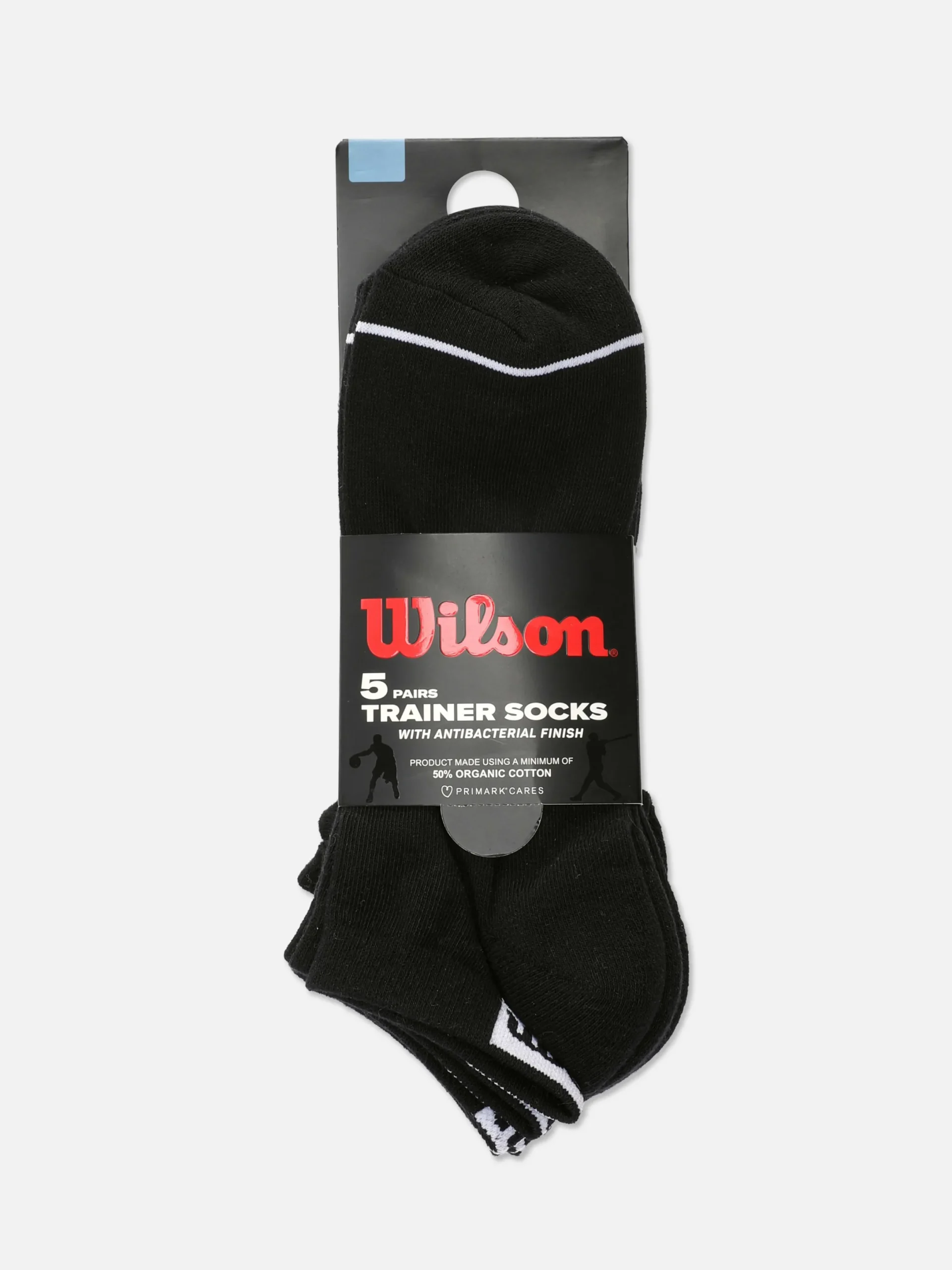 Socken|Primark „Wilson“ Sneakersocken, 5er-Pack Schwarz