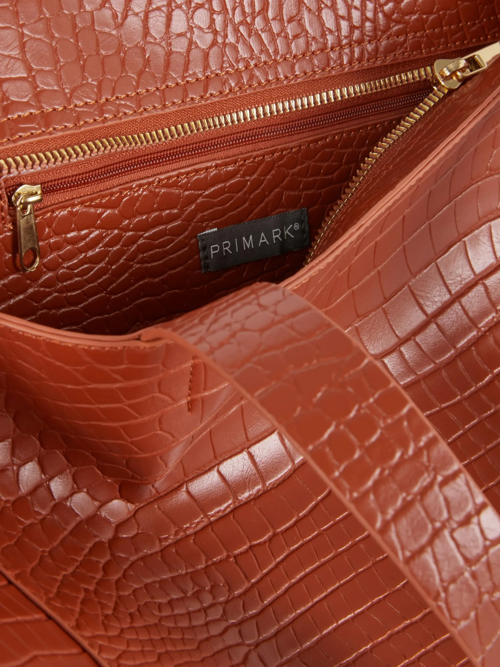 Taschen Und Portemonnaies|Primark XL-Tragetasche In Kroko-Optik Dunkelorange