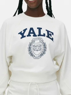 Hoodies Und Sweatshirts|Primark „Yale“ Sweatshirt Mit Geradem Schnitt Und Grafik Elfenbeinfarben