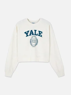 Hoodies Und Sweatshirts|Primark „Yale“ Sweatshirt Mit Geradem Schnitt Und Grafik Elfenbeinfarben