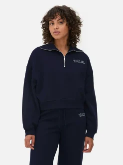 Hoodies Und Sweatshirts|Primark „Yale“ Sweatshirt Mit Halbem Reißverschluss Marineblau