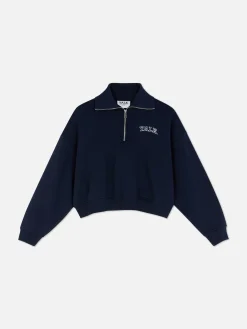 Hoodies Und Sweatshirts|Primark „Yale“ Sweatshirt Mit Halbem Reißverschluss Marineblau