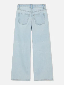 Jeans|Primark Zerrissene Denim-Jeans Mit Weitem Bein Hellblau