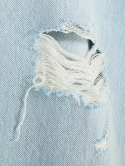 Jeans|Primark Zerrissene Denim-Jeans Mit Weitem Bein Hellblau