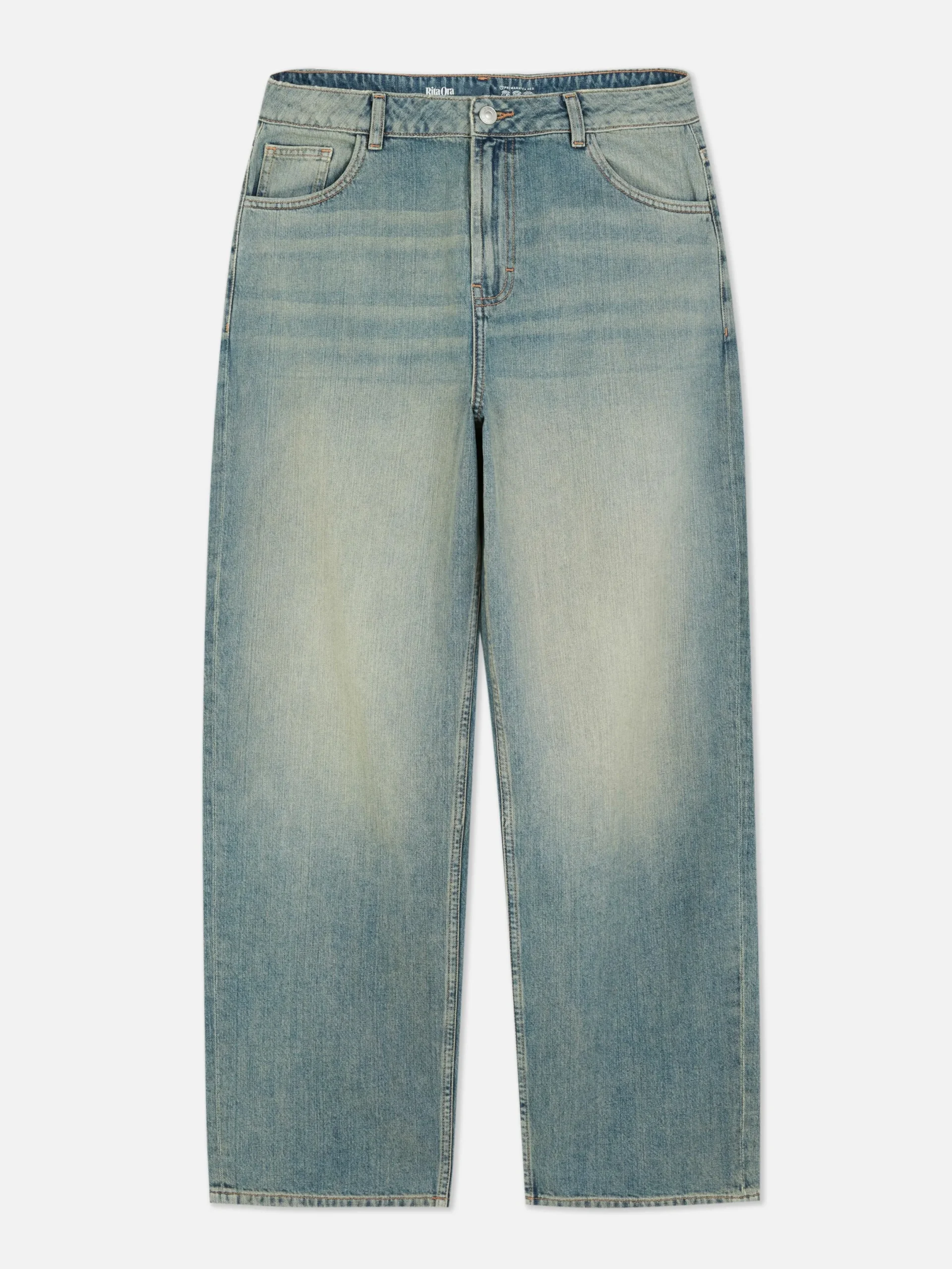Jeans|Primark Zerrissene „Rita Ora“ Dad-Jeans Hellblau