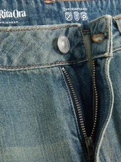 Jeans|Primark Zerrissene „Rita Ora“ Dad-Jeans Hellblau
