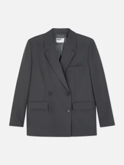 Blazer|Primark Zweireihiger „Rita Ora“ Blazer Im Oversized-Look Anthrazitfarben