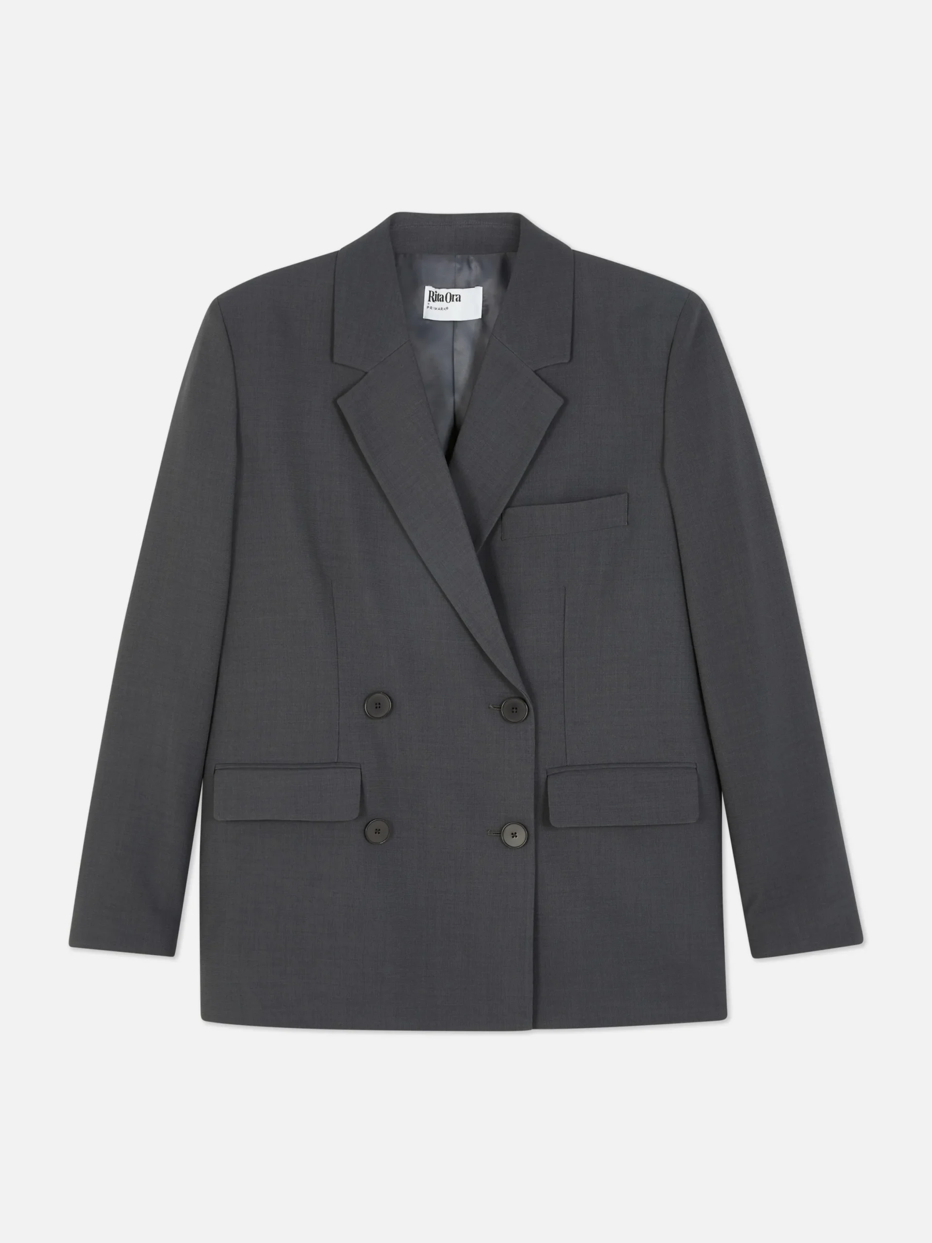 Blazer|Primark Zweireihiger „Rita Ora“ Blazer Im Oversized-Look Anthrazitfarben