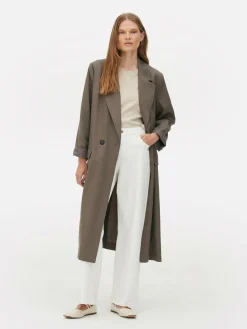 Jacken Und Mäntel|Primark Zweireihiger „The Edit“ Duster-Mantel Taupefarben