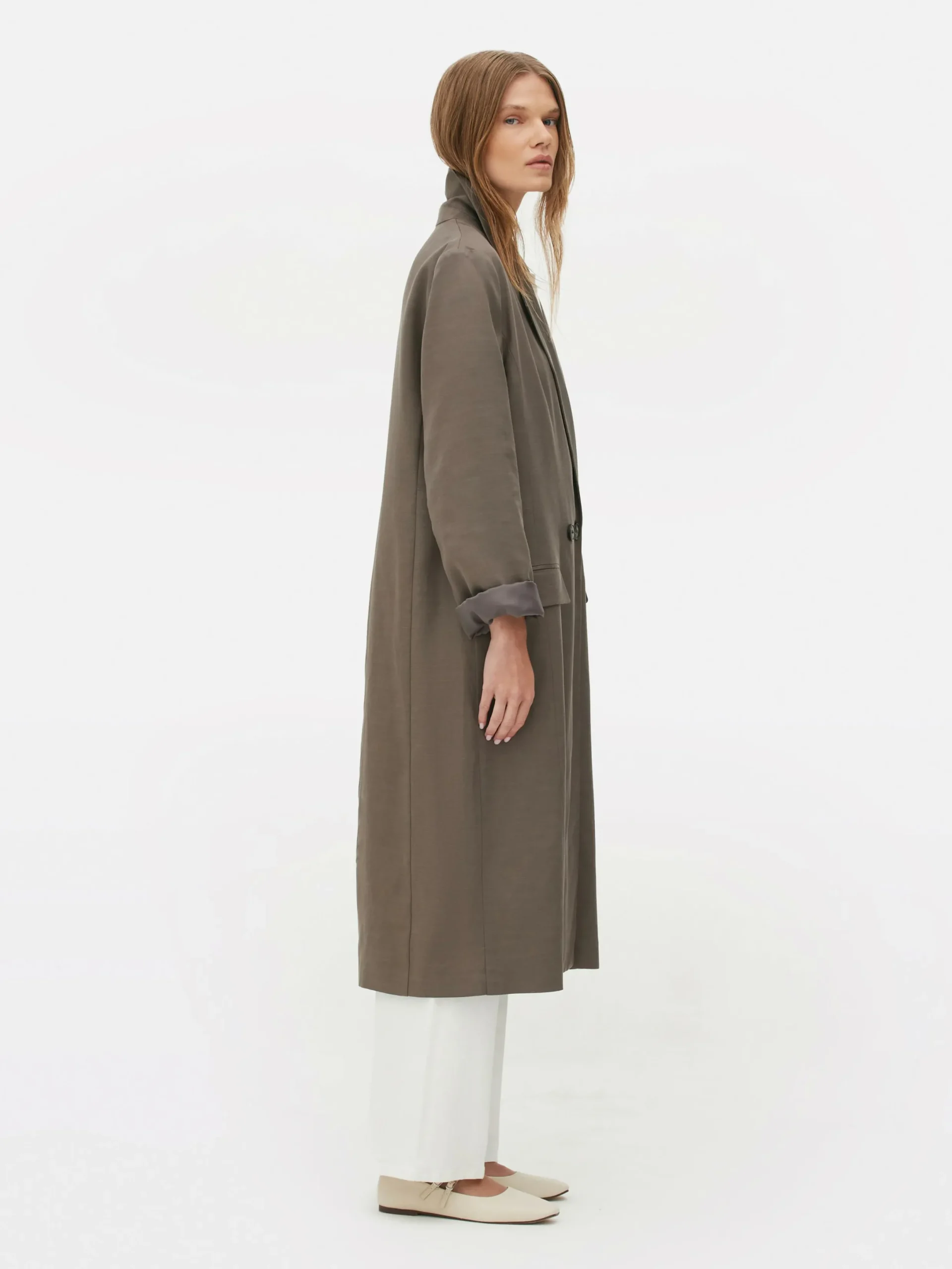 Jacken Und Mäntel|Primark Zweireihiger „The Edit“ Duster-Mantel Taupefarben