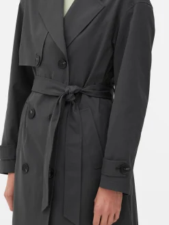 Jacken Und Mäntel|Primark Zweireihiger Trenchcoat Mit Gürtel Anthrazitfarben
