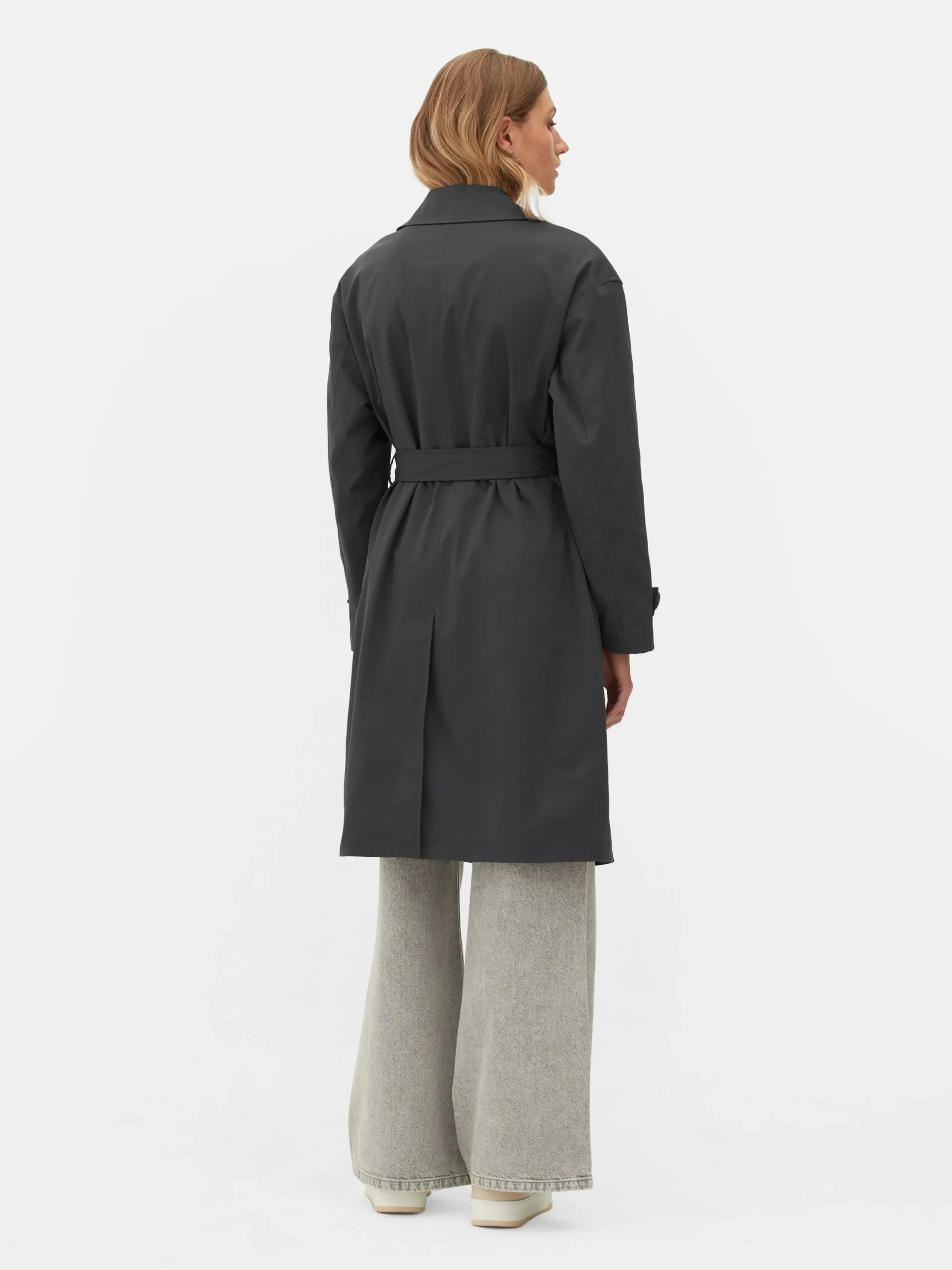Jacken Und Mäntel|Primark Zweireihiger Trenchcoat Mit Gürtel Anthrazitfarben