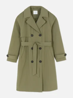 Jacken Und Mäntel|Primark Zweireihiger Trenchcoat Mit Gürtel Khakifarben
