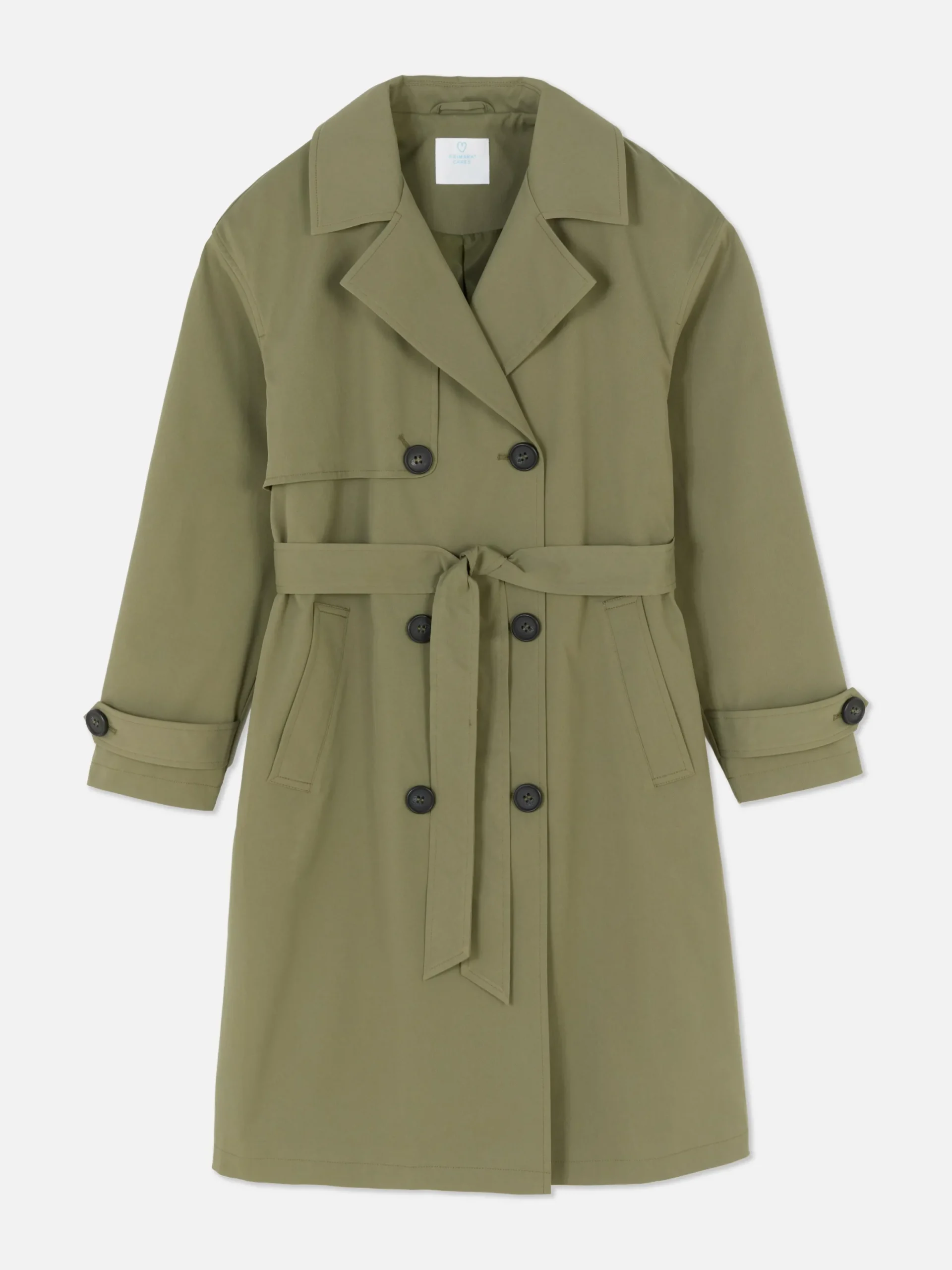 Jacken Und Mäntel|Primark Zweireihiger Trenchcoat Mit Gürtel Khakifarben